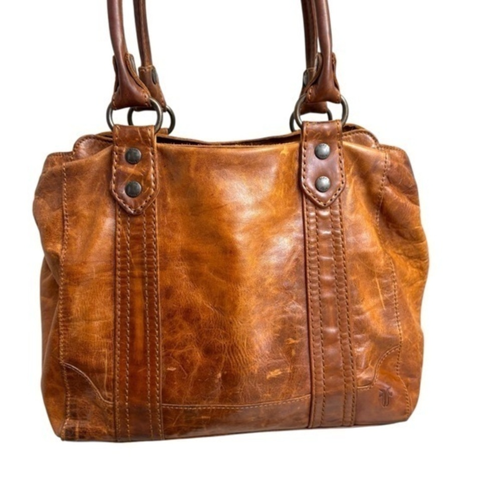 Frye Mellisa Tote in cognac brown leather